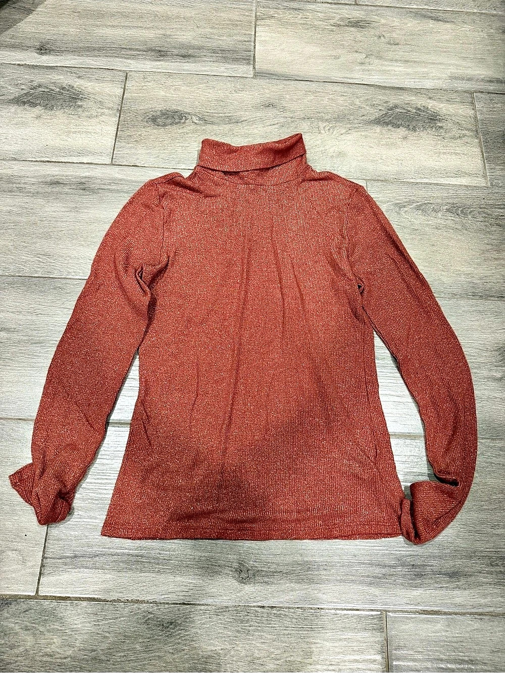 Express Metallic Turtleneck Sweater in Red Size Small